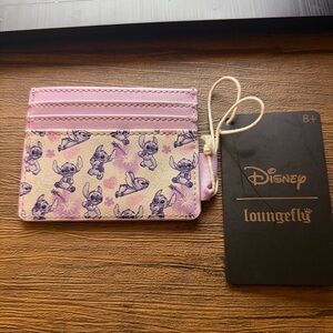 Loungefly Purple and Cream Stitch Card Holder